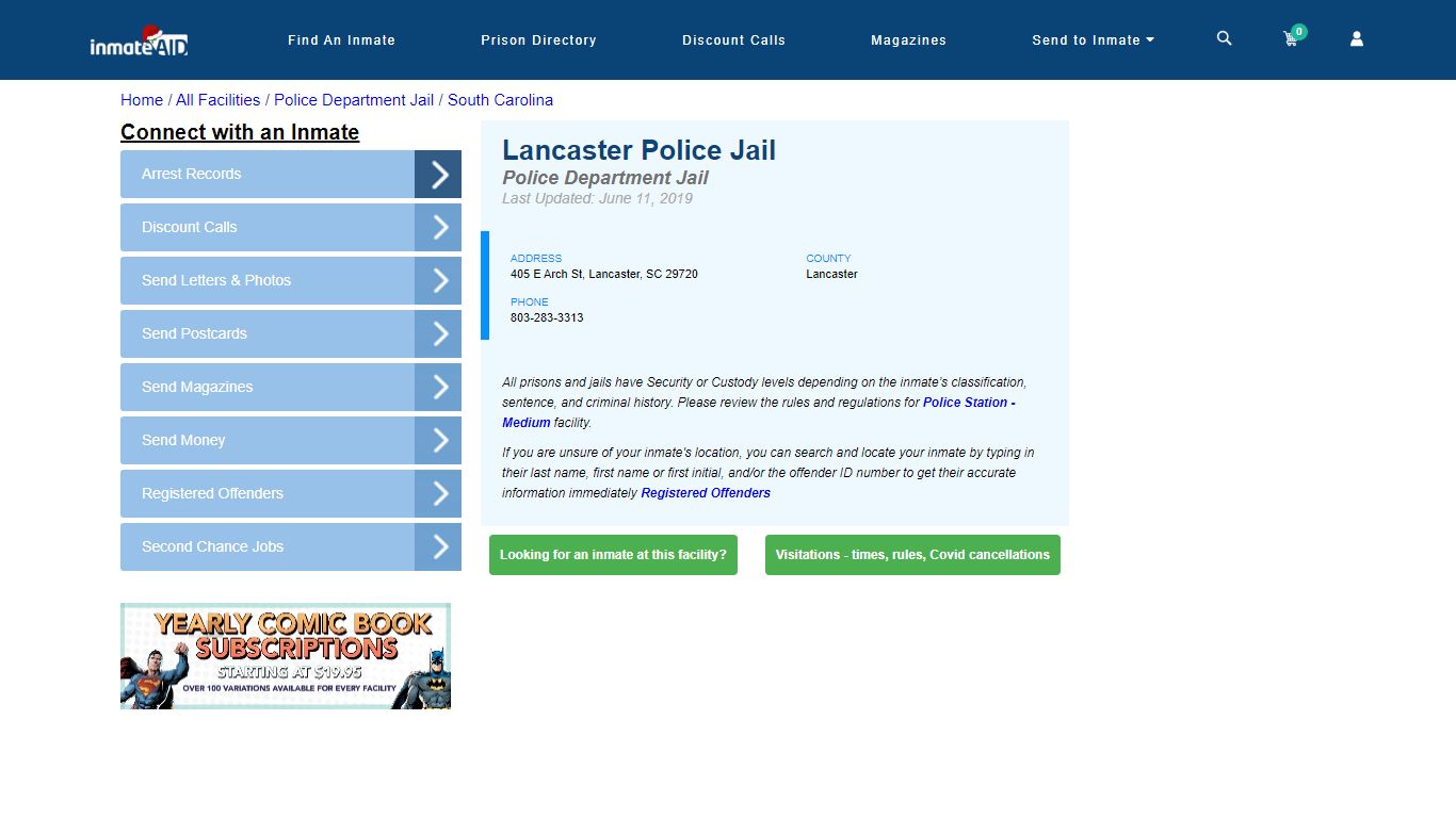 Lancaster Police Jail & Inmate Search - Lancaster, SC